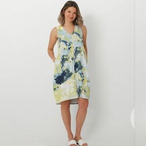 MarlaWynne V-Neck Printed Lantern Dress Size-PXS